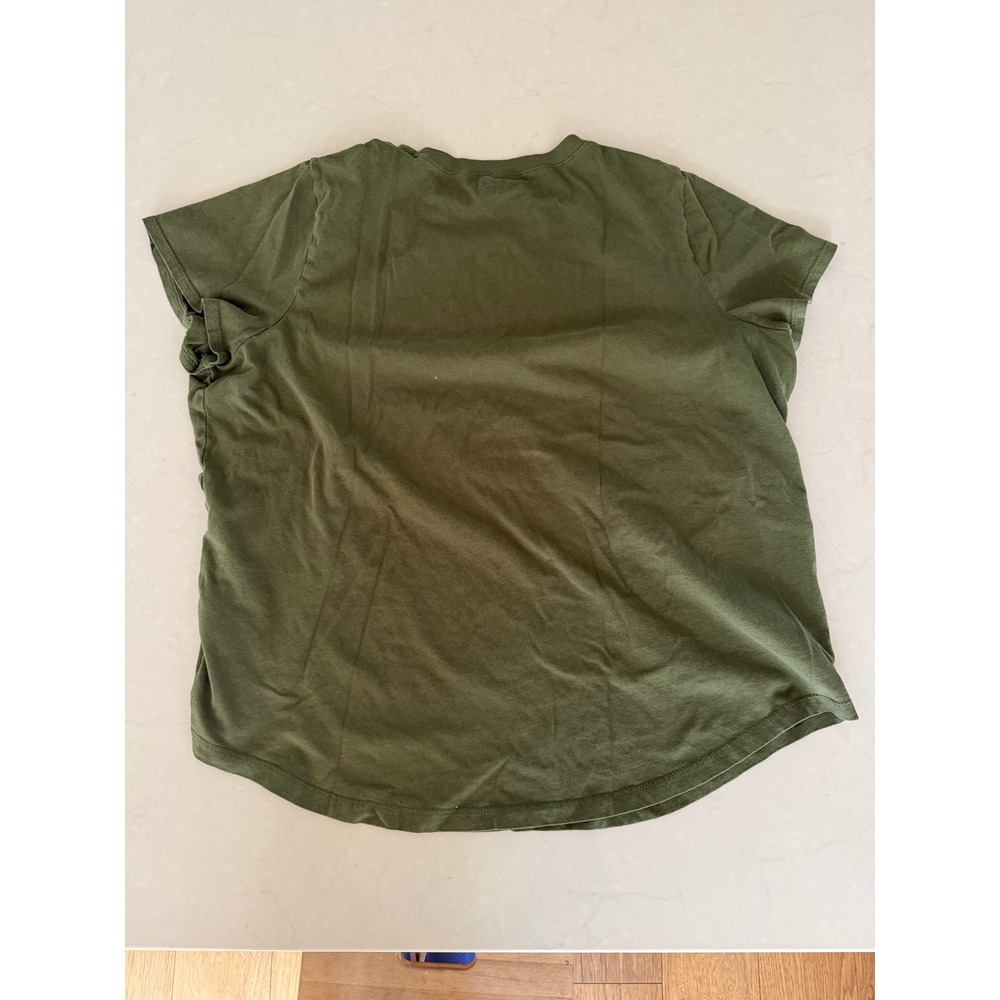Madewell Whisper Cotton Crewneck Tee Olive Green Short Sleeve T-Shirt Womens XXL - Picture 3 of 3